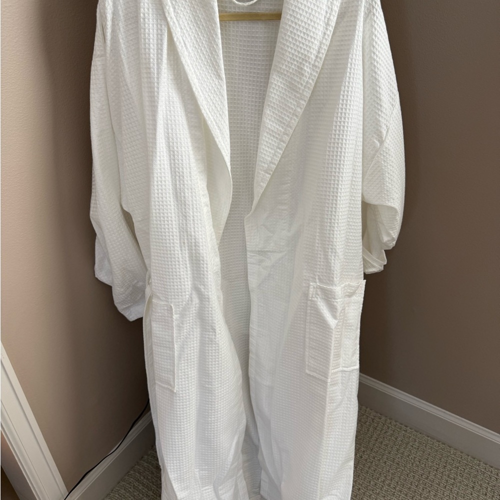 Elegant White Waffle Robe